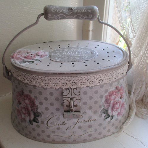 Composteur de cuisine " shabbynou " création - au grenier cosy -