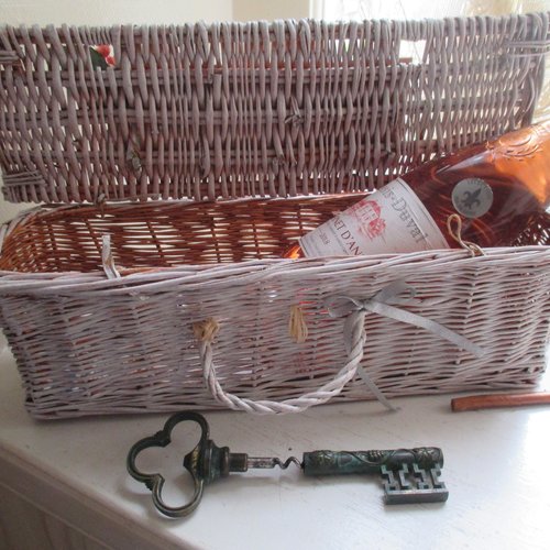 Coffret osier kdo " fête des pères n° 2 " créations - au grenier cosy -
