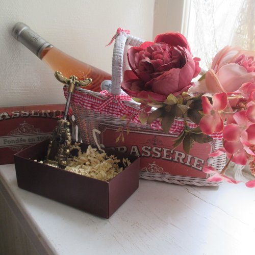 Coffret osier kdo " fête des pères n° 3 " créations - au grenier cosy -