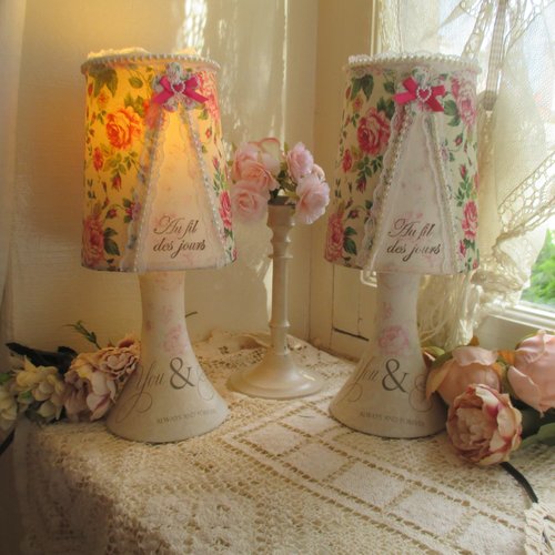Lampe tactile " bouquet d'été " création - au grenier cosy -