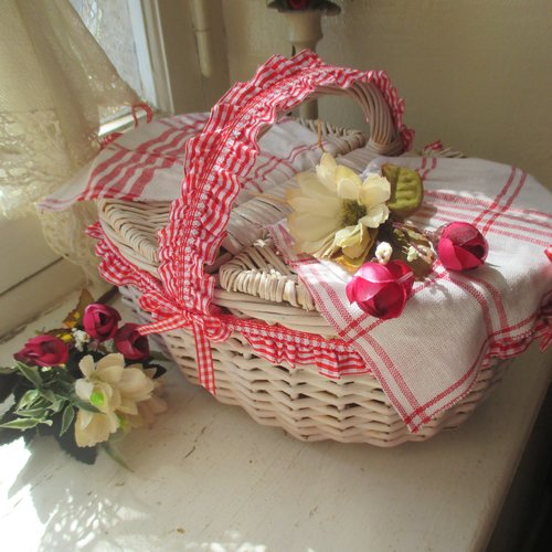 Petit panier d'antan " cuisine chic " création - au grenier cosy -