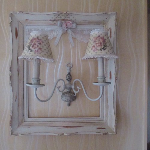 Cadre applique " mademoiselle shabby " création - au grenier cosy -