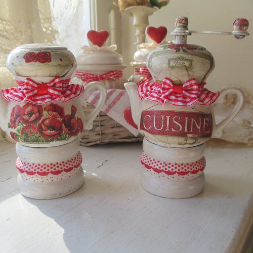 Ensemble poivre et sel " gourmandises " création - au grenier cosy -