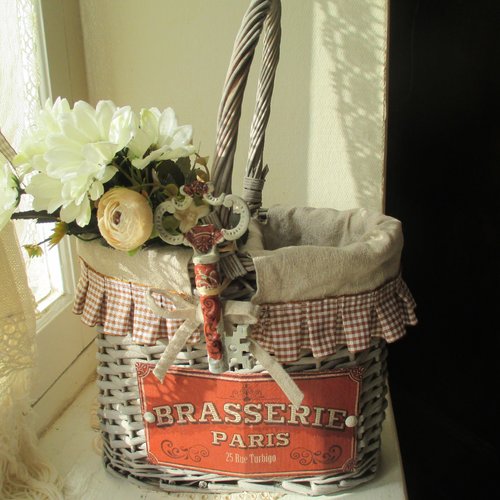 Panier osier kdo 2 " les bon crus " créations - au grenier cosy -