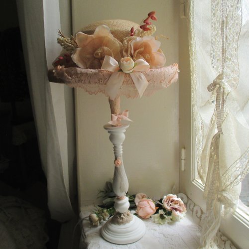 Lampe d'antan " air de campagne chic 2 " création - au grenier cosy -