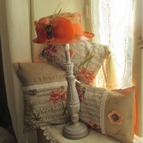 Lampe d'antan " soleil d'automne " création - au grenier cosy -
