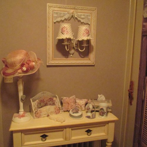 Cadre applique " mademoiselle shabby chic " création - au grenier cosy -..