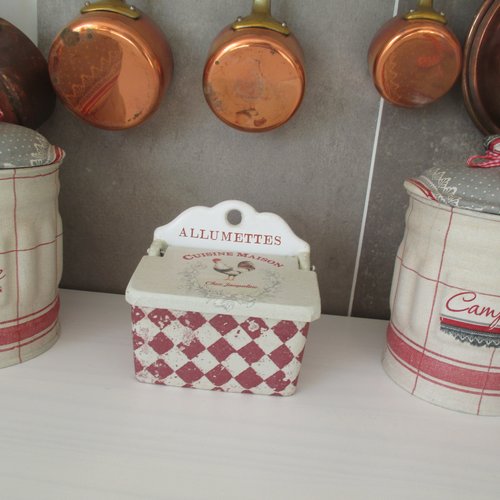 Boite allumettes d'antan " chez jacqueline " création - au grenier cosy-