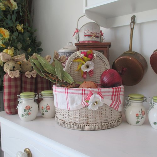 Petit panier osier " epices chic " création - au grenier cosy -