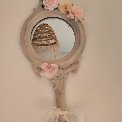 Face à main shabby " so british " création - au grenier cosy-