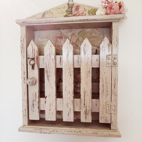 Boite à clés " campagne chic " création - au grenier cosy -