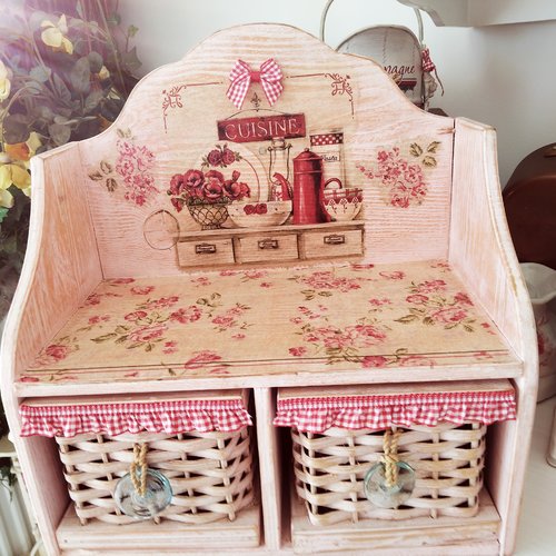 Etagère " cuisine champêtre " création - au grenier cosy-