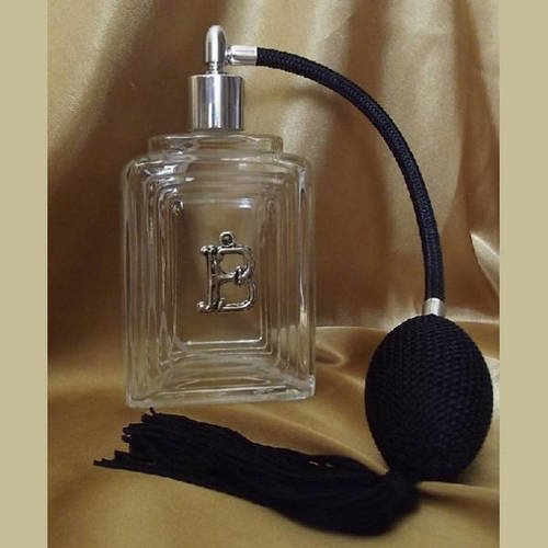 Vaporisateur de parfum en verre vide et rechargeable décoration artisanale choisissez votre initiale strass cristal de swarovski