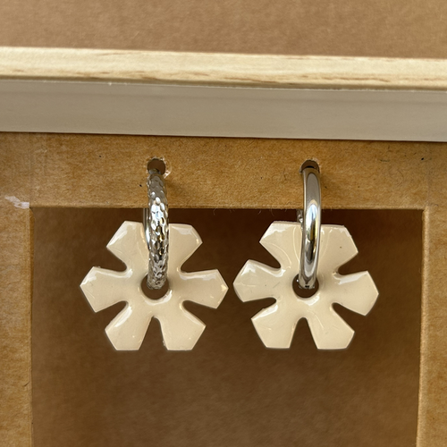 Paire de pampilles fleur pour creoles interchangeables