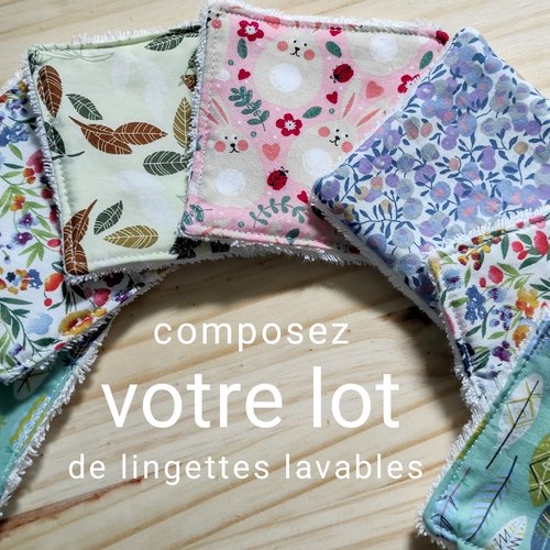 Lingettes lavables en bambou à l'unité