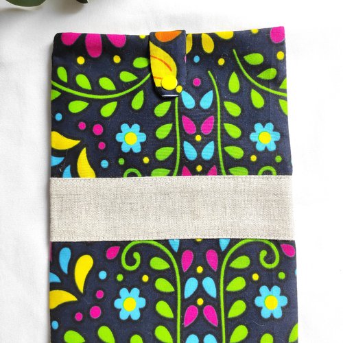 Pochette livre tissu médium 18x25 cm