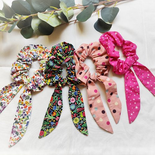Chouchou foulchy en tissu pour coiffure cheveux