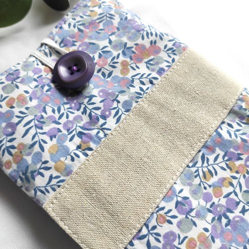 Pochette livre motif oliviers protection livre de poche