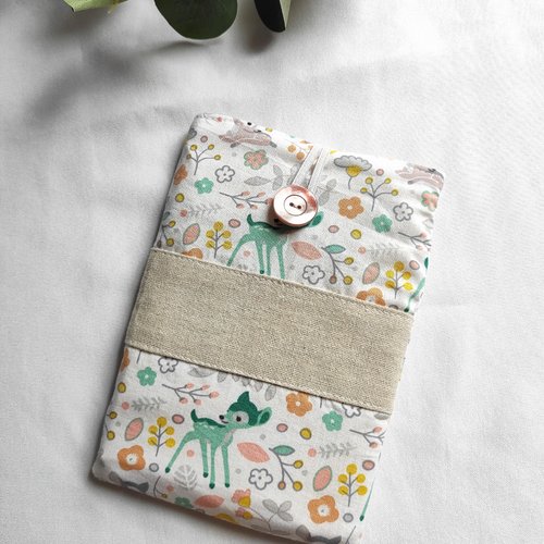 Pochette livre motif faon protection livre de poche