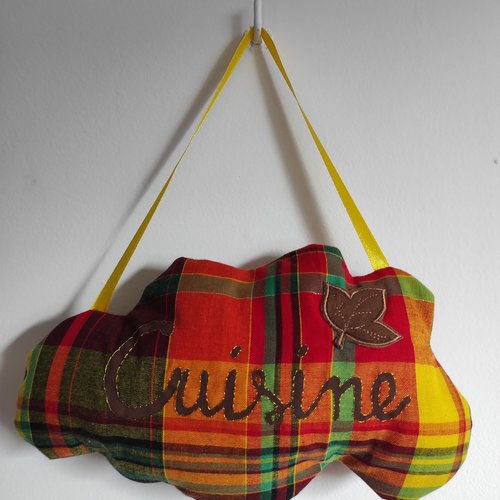 Suspension textile nuage cuisine en madras