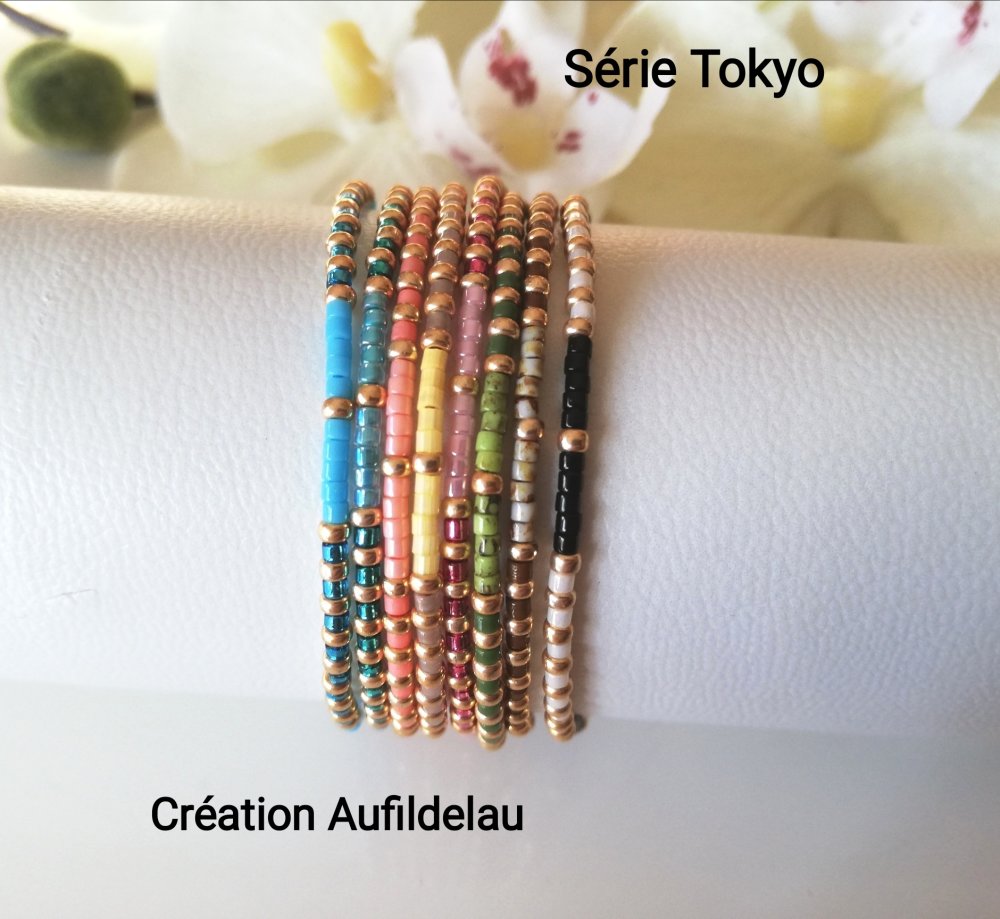 Série tokyo. bracelet fin en perles miyuki delica et rocaille