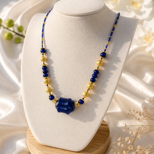 Collier en perles miyuki et perles en verre recyclées