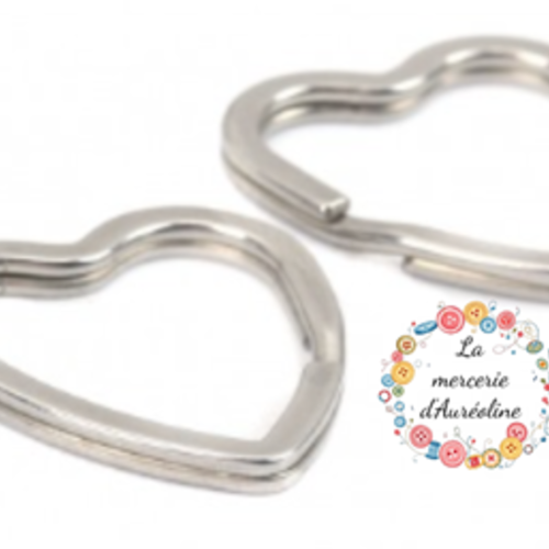 Anneau porte-clés en métal argenté