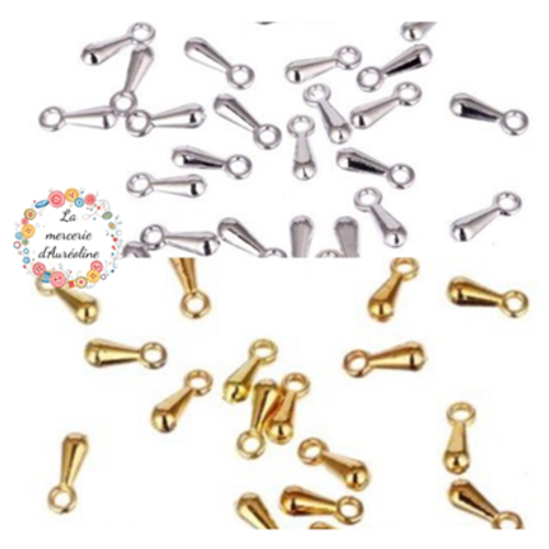 Breloque gouttelette en métal - 7mm  x20