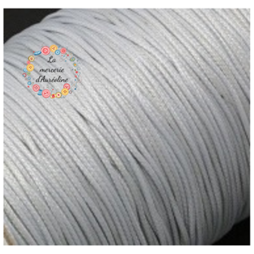 10m de cordon de coton ciré gris - 1mm