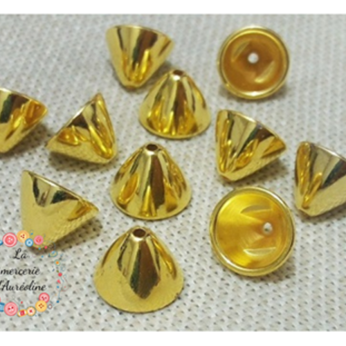 Calotte cloche cache-nœud doré x2