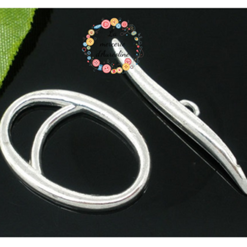 Fermoir toggle en métal argenté