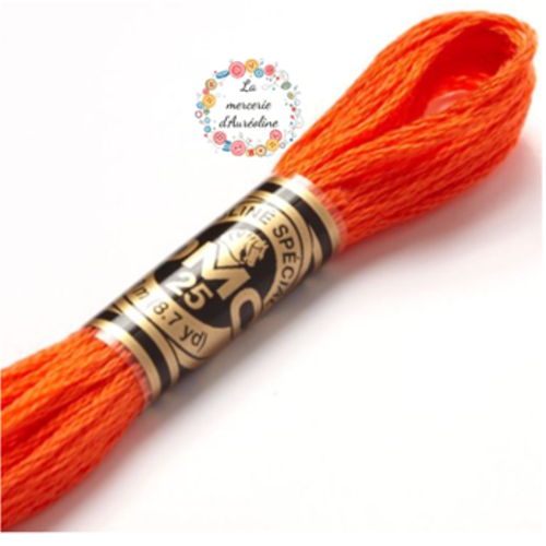 Fil à broder main dmc n°608 - coquelicot