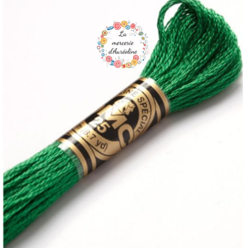 Fil à broder main dmc - 910 - vert anglais