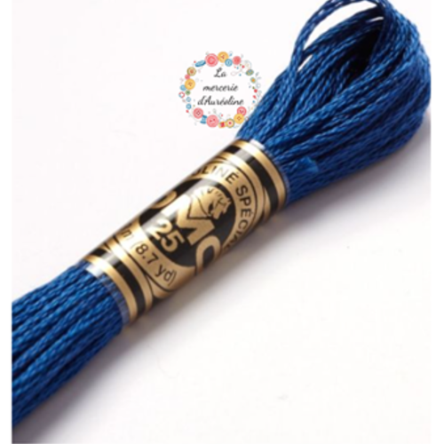 Fil à broder main dmc - n°824 - bleu océan