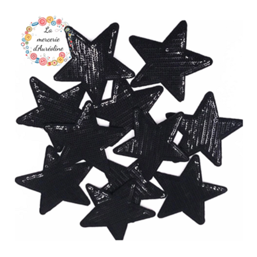 Patch "etoile noire à paillettes"