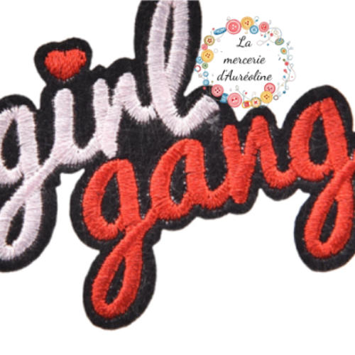 Patch "girl gang" rouge et blanc