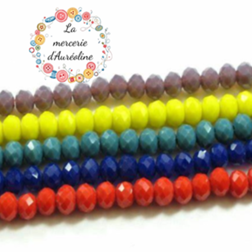 Perle ronde à facettes  - 6mm x20