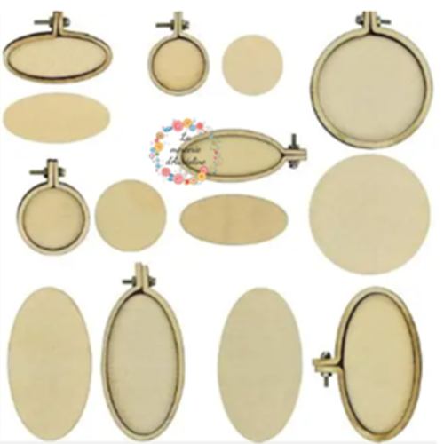 Mini tambour à broder en bois x 2