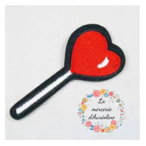 Patch "sucette cœur rouge"