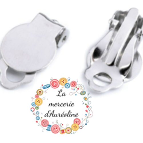 Support boucles d'oreilles clip argent x 2