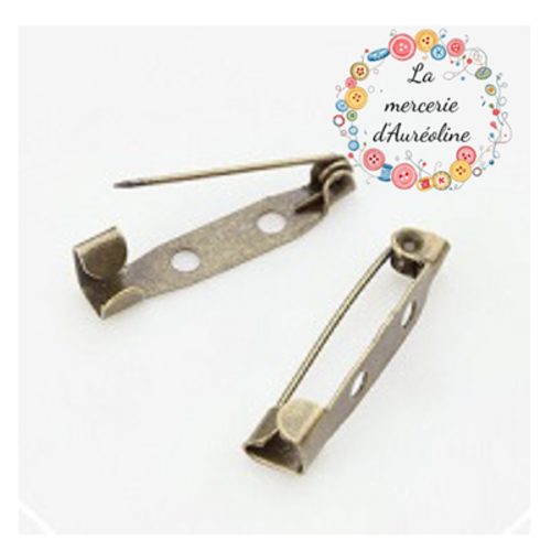 Support de broche bronze vieilli  - 25mm x2
