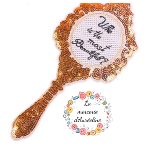 Patch  "qui est la plus belle?" pailleté