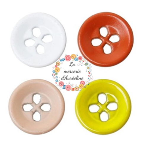 Bouton rond en métal  - 9mm x4