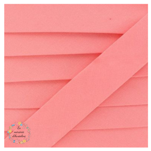 Biais de coton corail - 2cm
