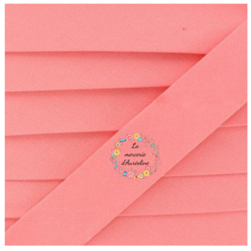 Biais de coton corail - 2cm