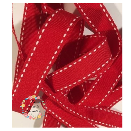 3m de ruban rouge et blanc - 15mm