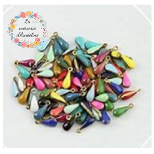 Breloque émaillée - 11mm x2