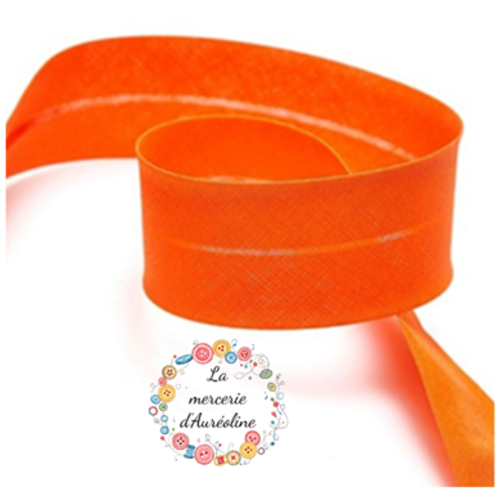 Biais en coton orange - 2cm