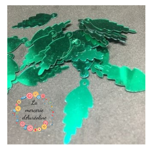 Paillettes plates feuilles vertes