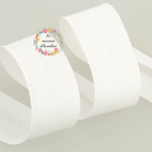 Biais de coton blanc - 2cm